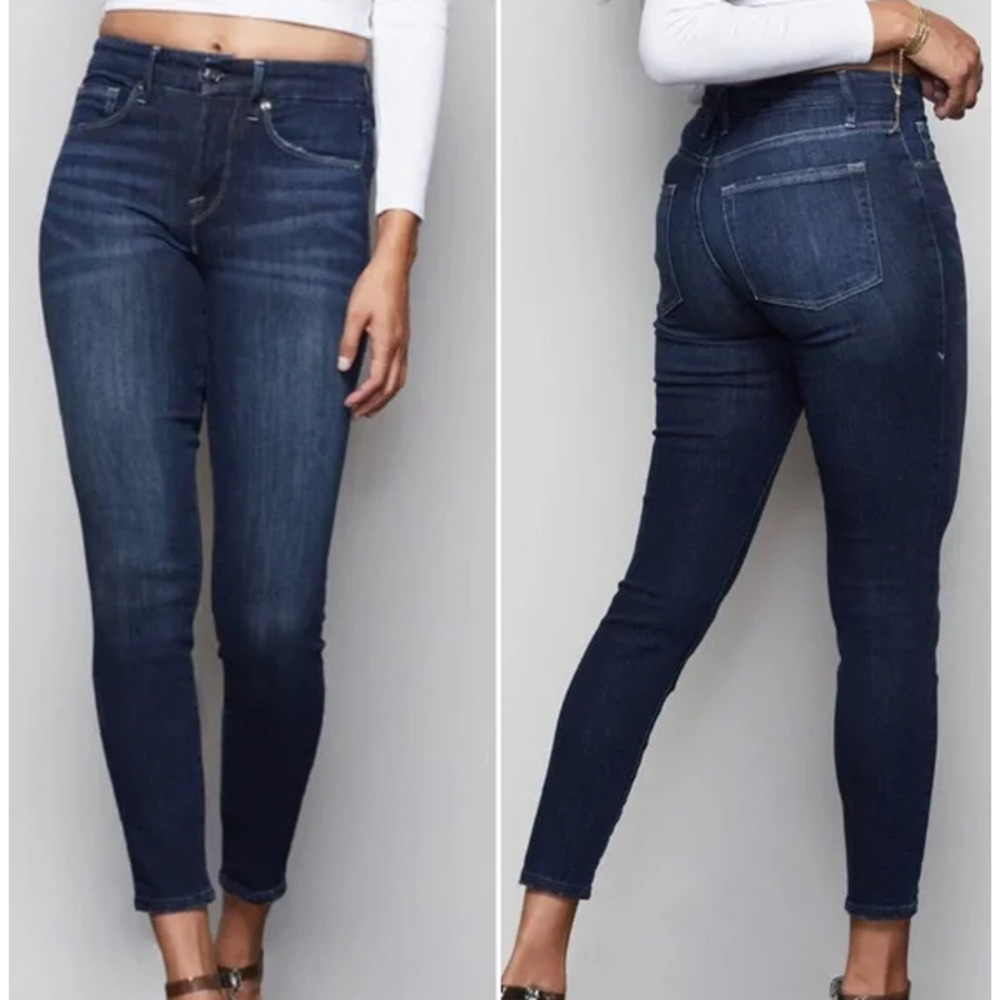Good American | Good Legs Crop High Rise Skinny Jeans Dark Wash